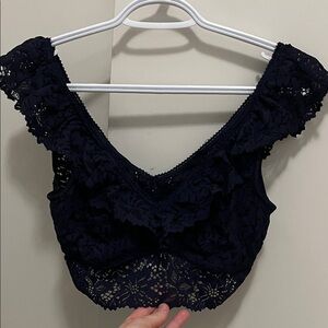 Aerie Midnight Lace Crop Top/Bralette